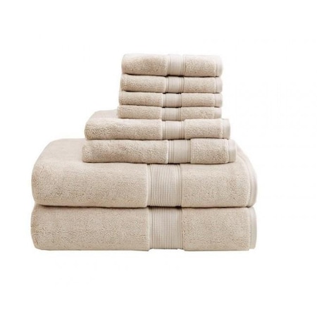 Madison Park Signature Madison Park MPS73-190 800Gsm 100 Percent Cotton Towel; Natural - 8 Piece Set MPS73-190